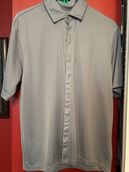 Other - Men's Short-Sleeve Button Polo Shirt super Light Gray summer m